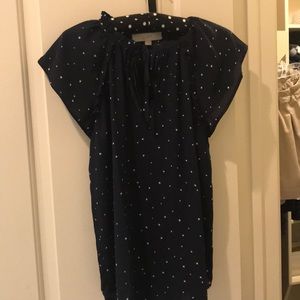 Loft, navy star tie shirt